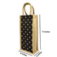 Black & Beige Jute Bag – Polka Dot Design