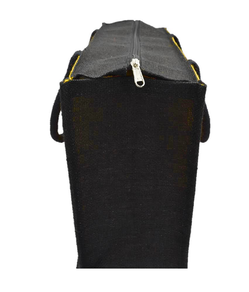 Jute Tote Bag with Stylish Leaf Print