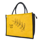 Jute Tote Bag with Stylish Leaf Print