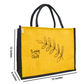 Jute Tote Bag with Stylish Leaf Print