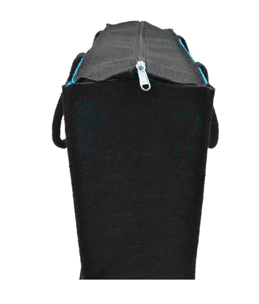 Jute Tote Bag with Stylish Leaf Print