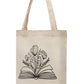 Floral Book Lover Cotton Tote Bag