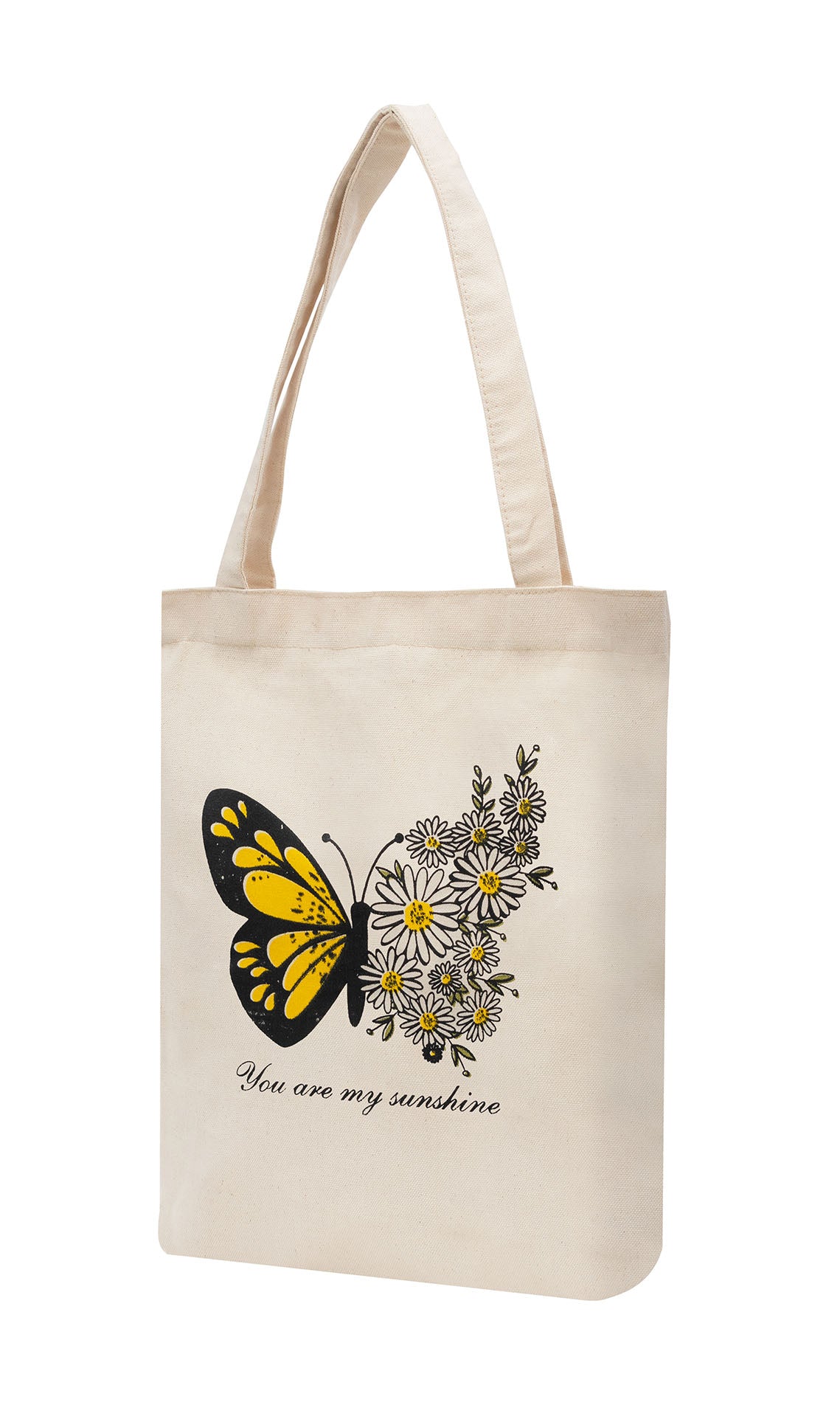 Cotton Tote Bag "Butterfly & Daisy"