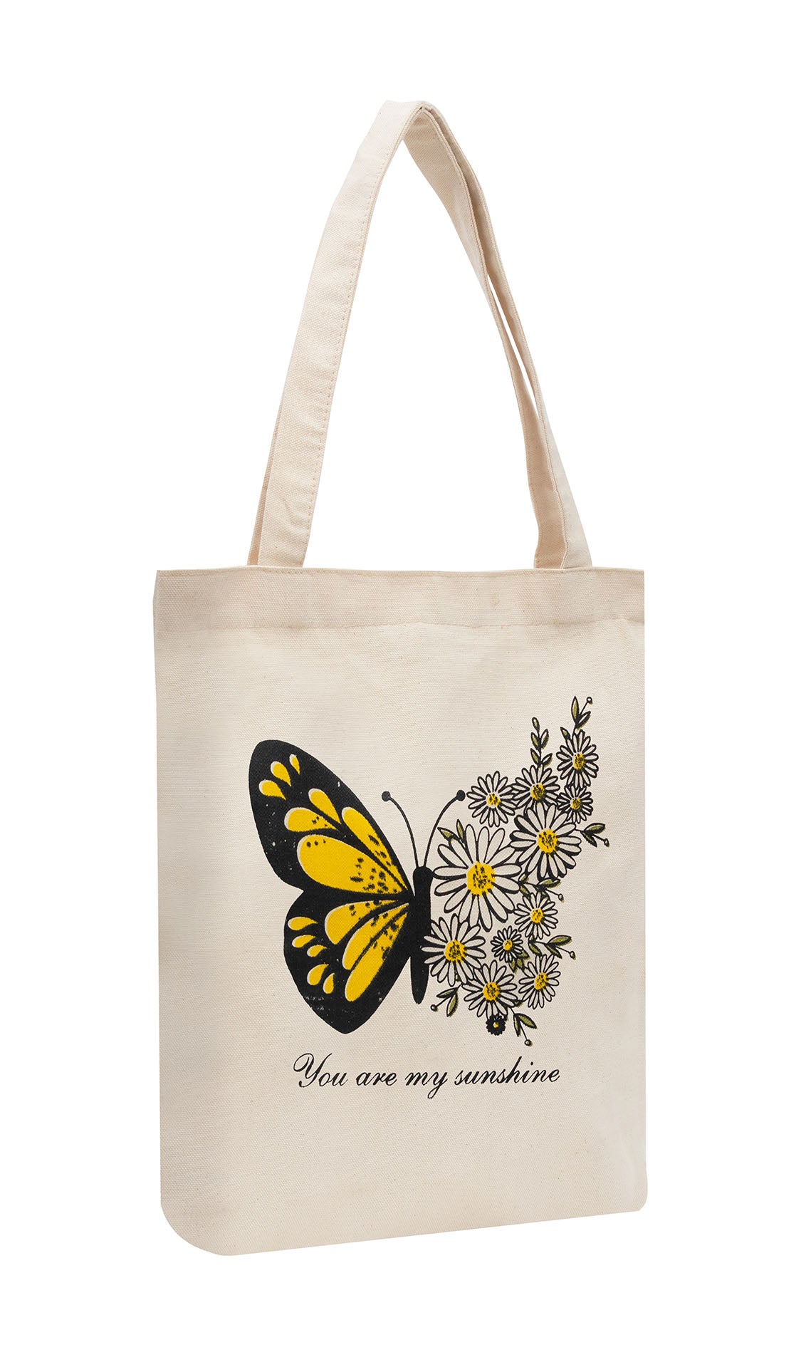 Cotton Tote Bag "Butterfly & Daisy"