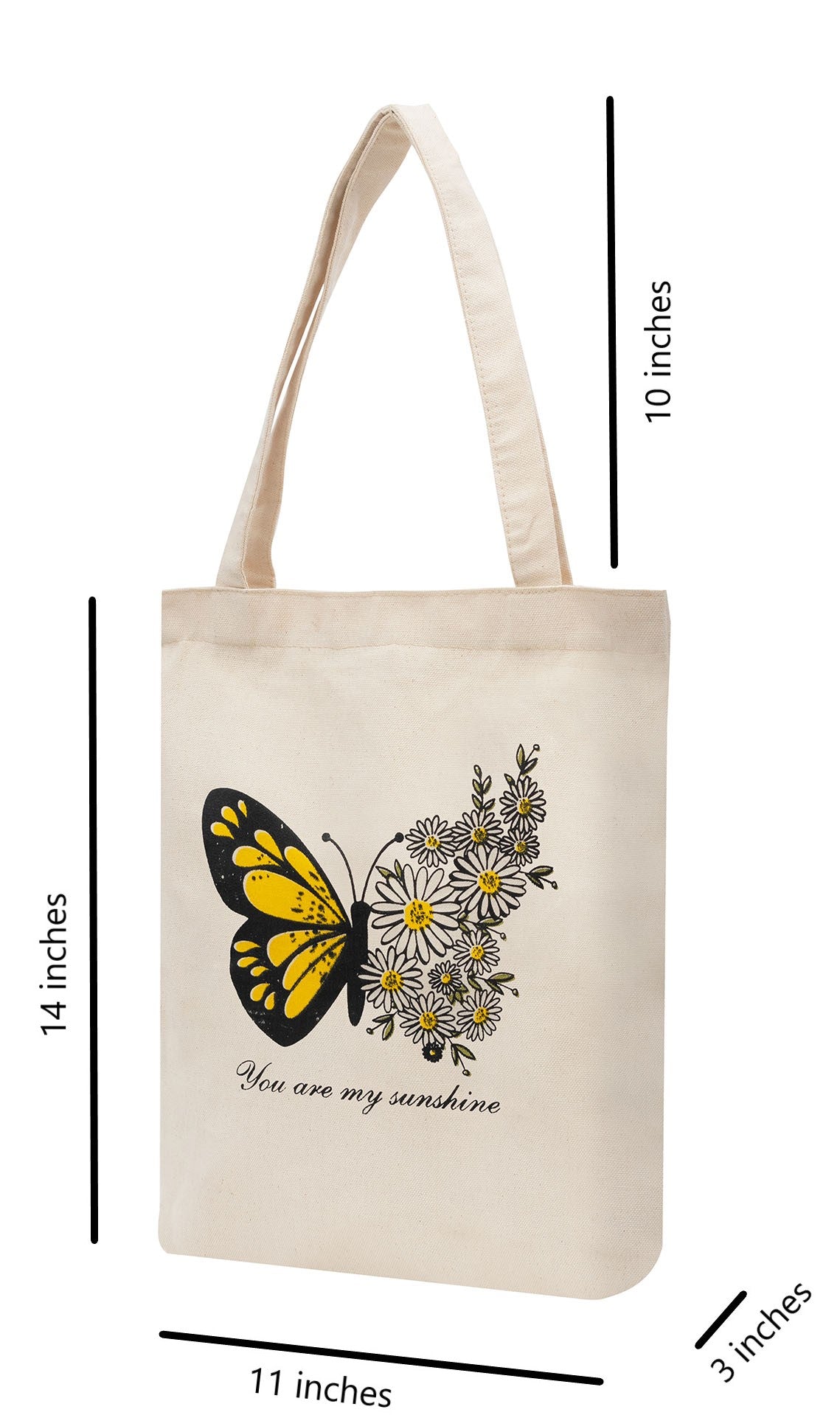 Cotton Tote Bag "Butterfly & Daisy"