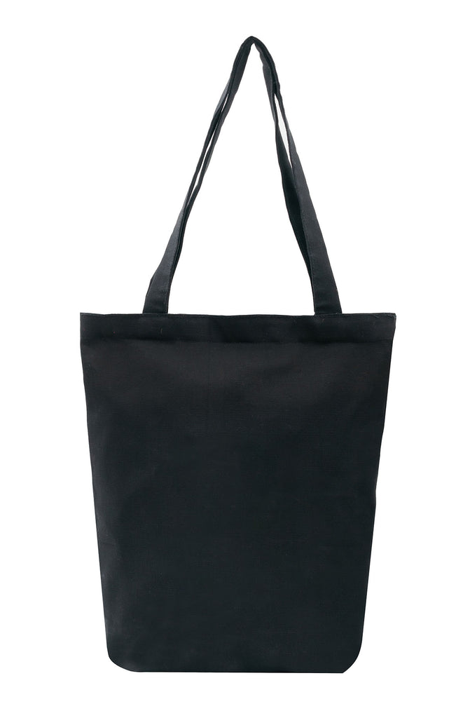 Classic Black Daisy Cotton Tote Bag