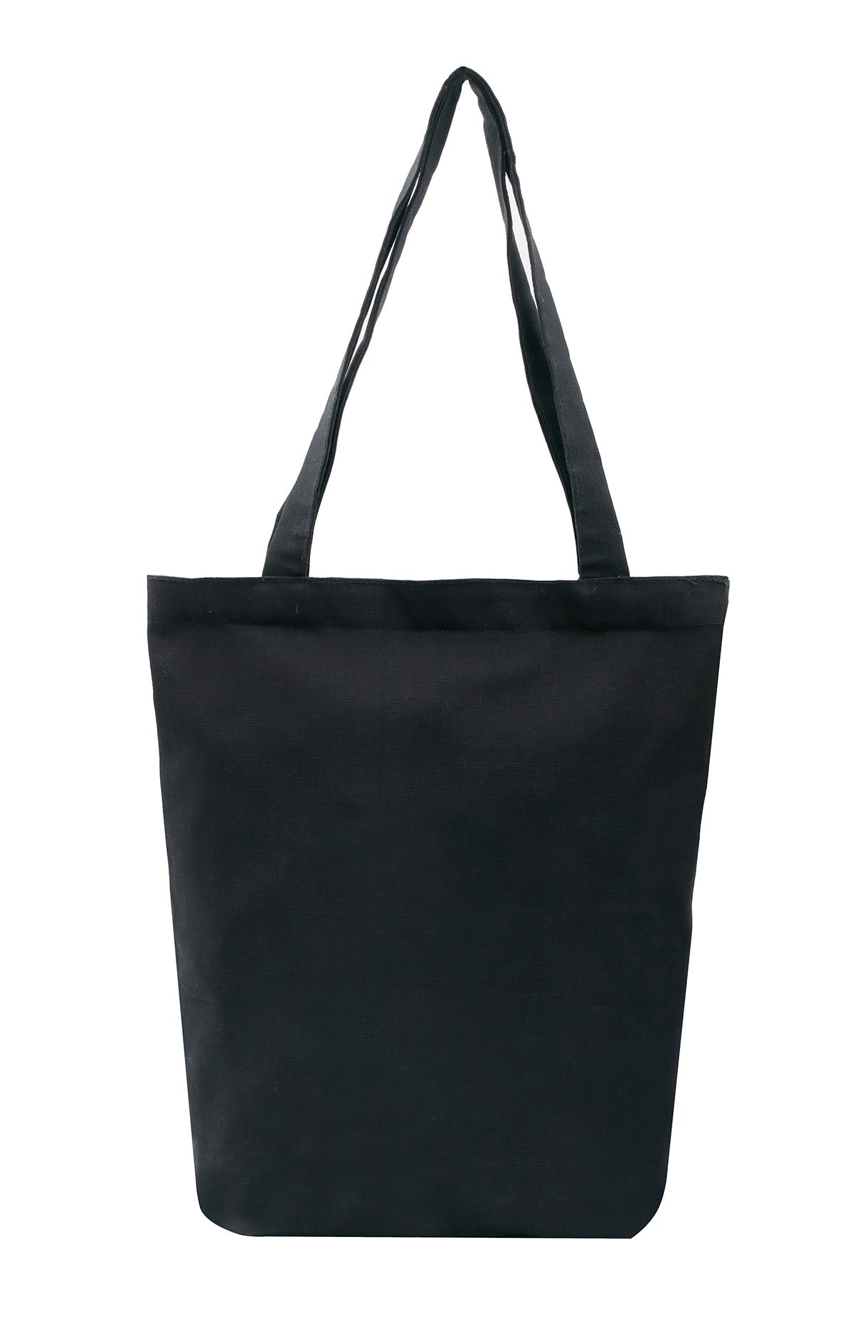 Literary Bloom Black Cotton Tote Bag