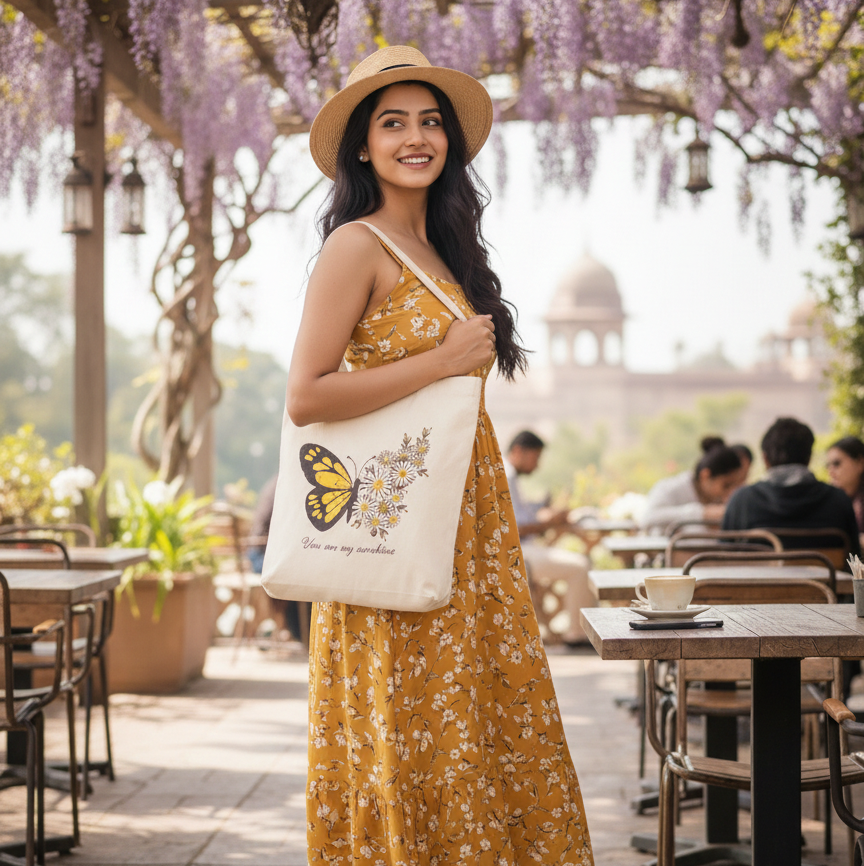 Daisy Cotton Tote Bag