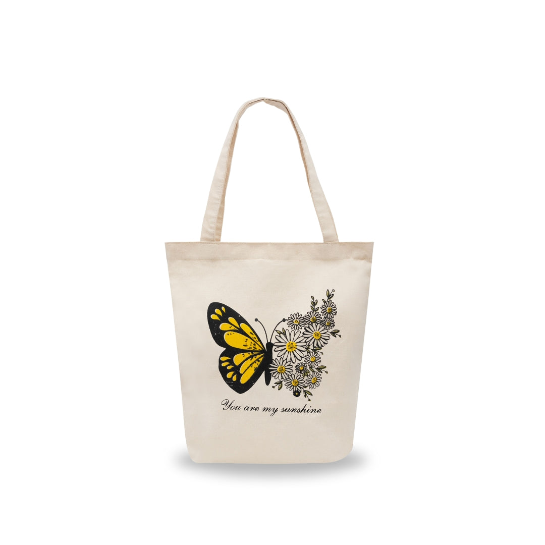 Cotton Tote Bag "Butterfly & Daisy"