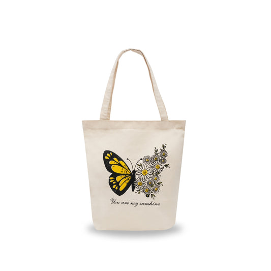 Cotton Tote Bag "Butterfly & Daisy"