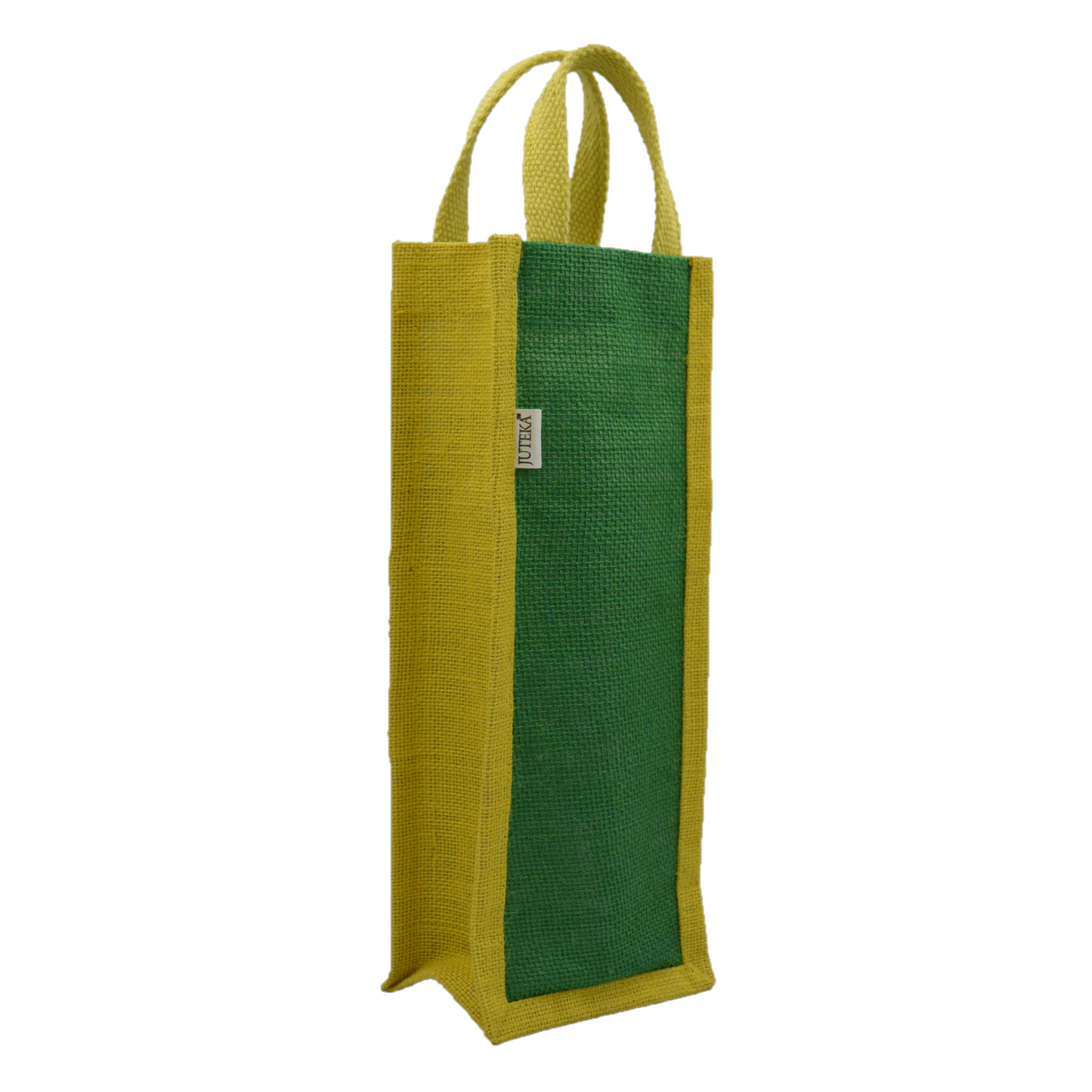 Blue & Yellow Jute Bottle Bag
