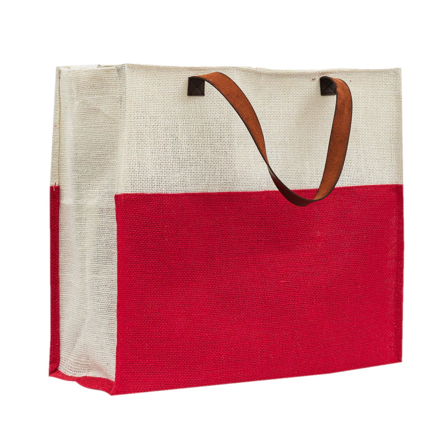Jute Tote Bag with Lotus Print