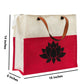 Jute Tote Bag with Lotus Print