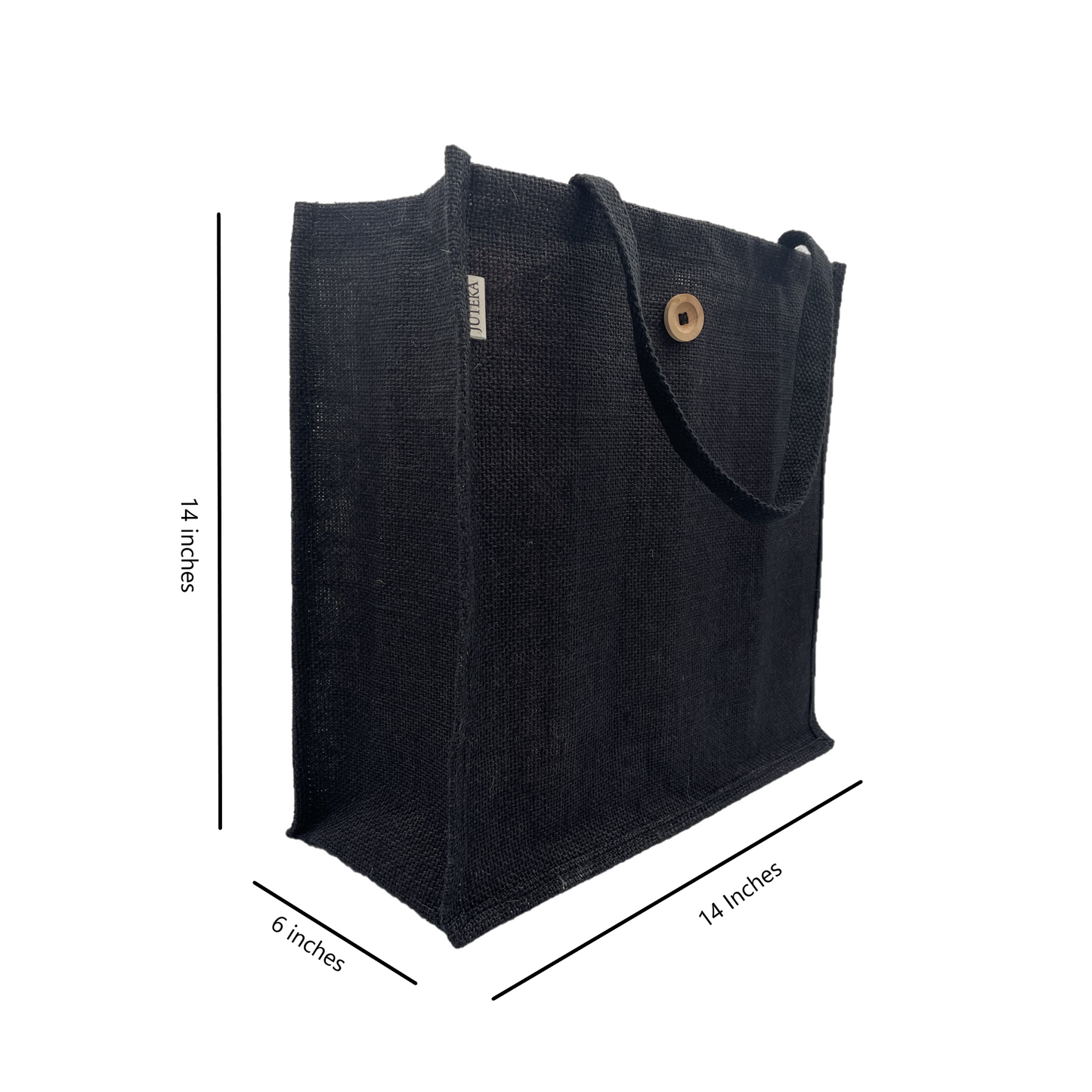 Jute Tote Bag with Button Closure