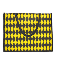 Diamond Pattern Jute Tote Bag