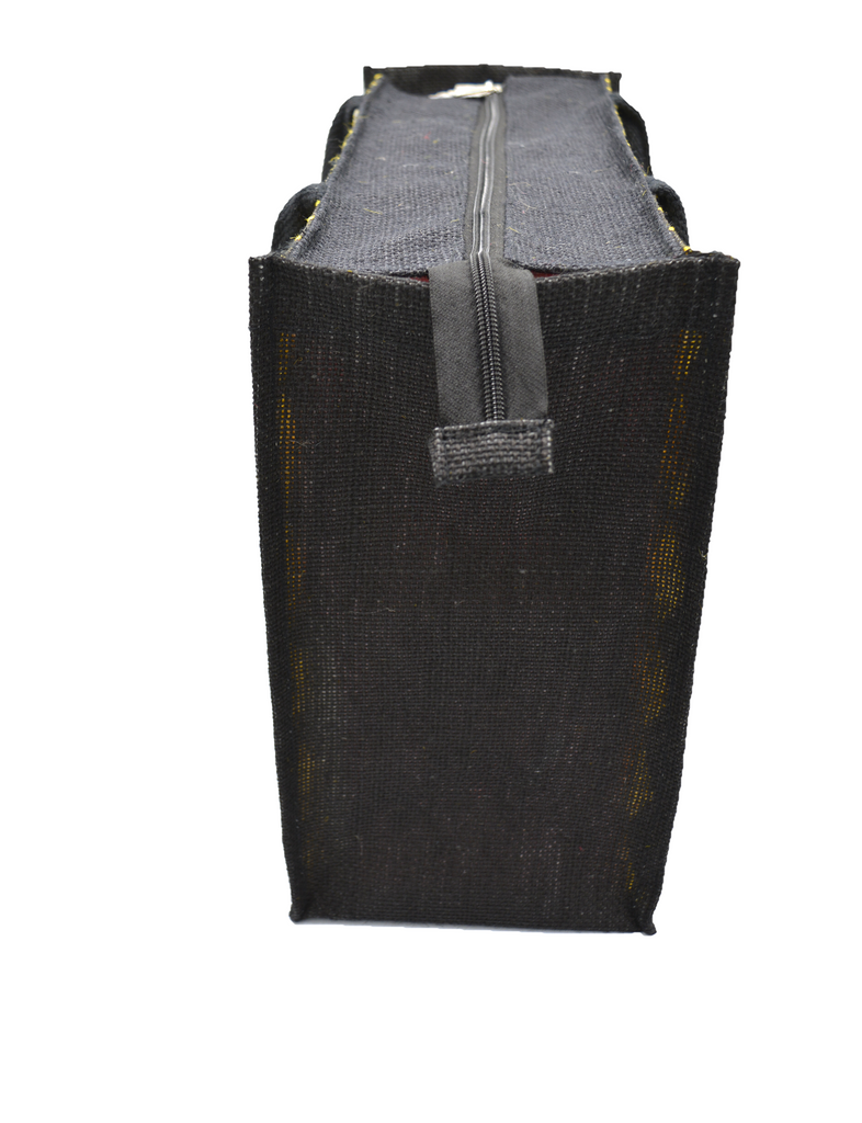 Diamond Pattern Jute Tote Bag