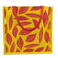 Vibrant Yellow & Red Leaf Print Jute Tote Bag