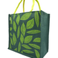 Gold Leaf-Print Jute Tote Bag