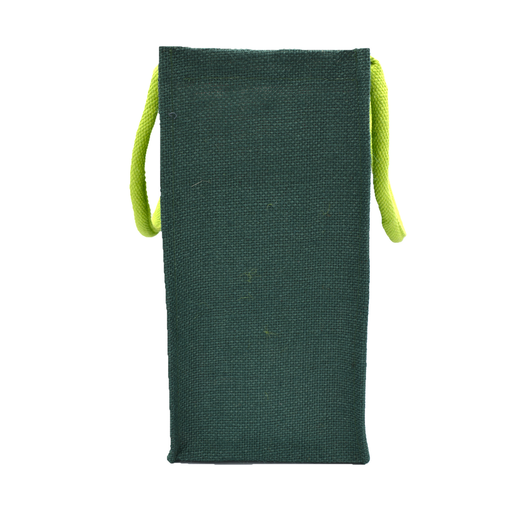 Leaf Print Jute Tote Bag