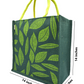 Leaf Print Jute Tote Bag
