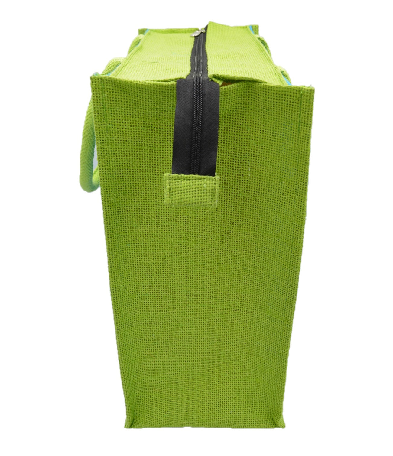 Vibrant Blue & Green Jute Tote Bag