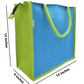 Vibrant Blue & Green Jute Tote Bag