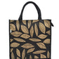 Gold Leaf-Print Jute Tote Bag