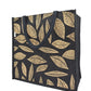 Gold Leaf-Print Jute Tote Bag