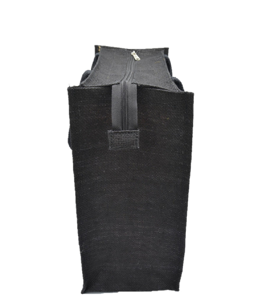 Gold Leaf-Print Jute Tote Bag