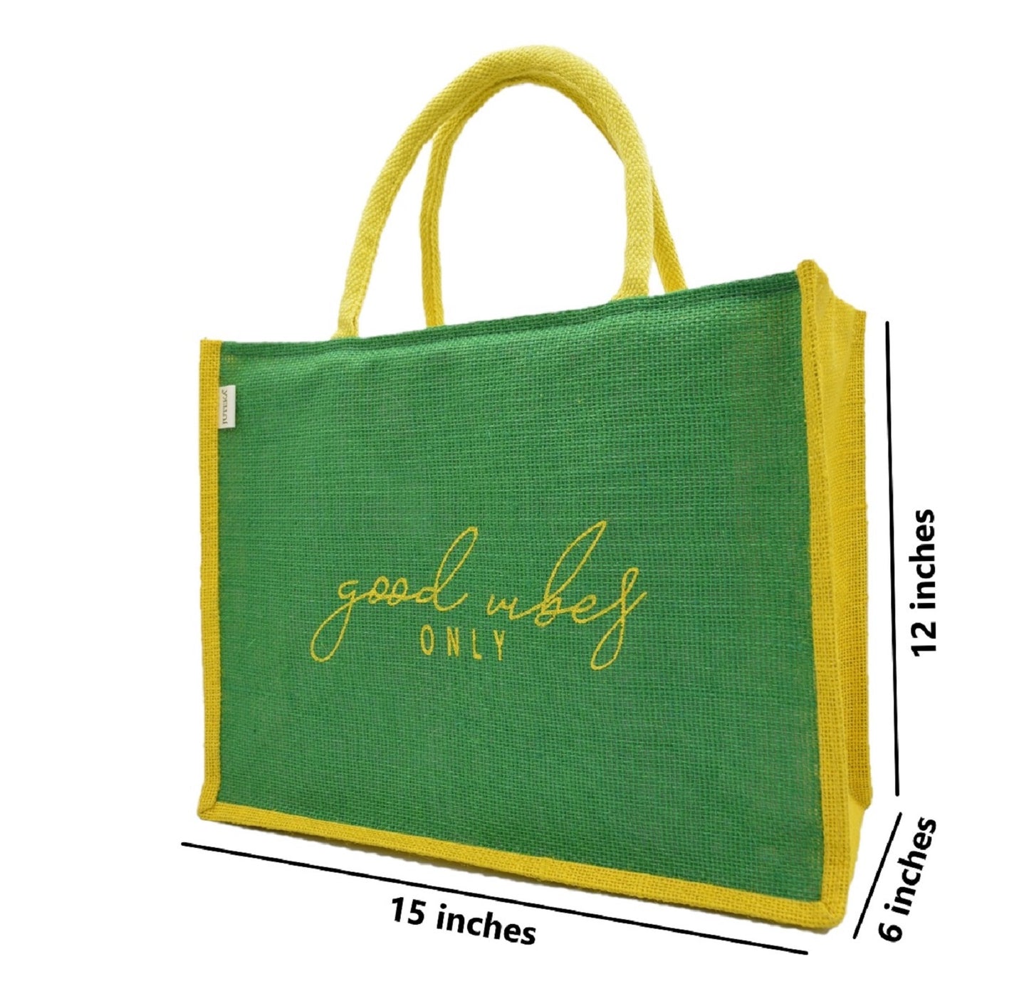 "Good Vibes Only" Jute Tote Bag