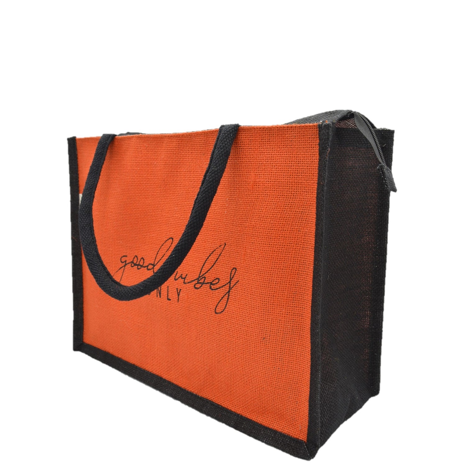 "Good Vibes Only" Jute Tote Bag
