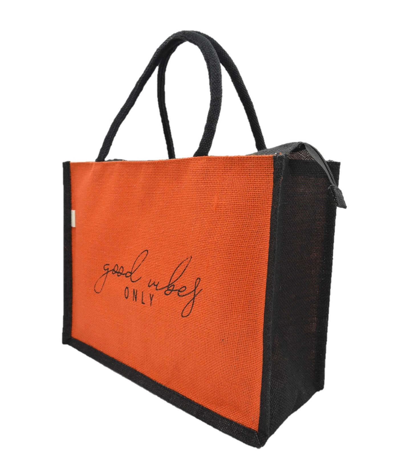 "Good Vibes Only" Jute Tote Bag