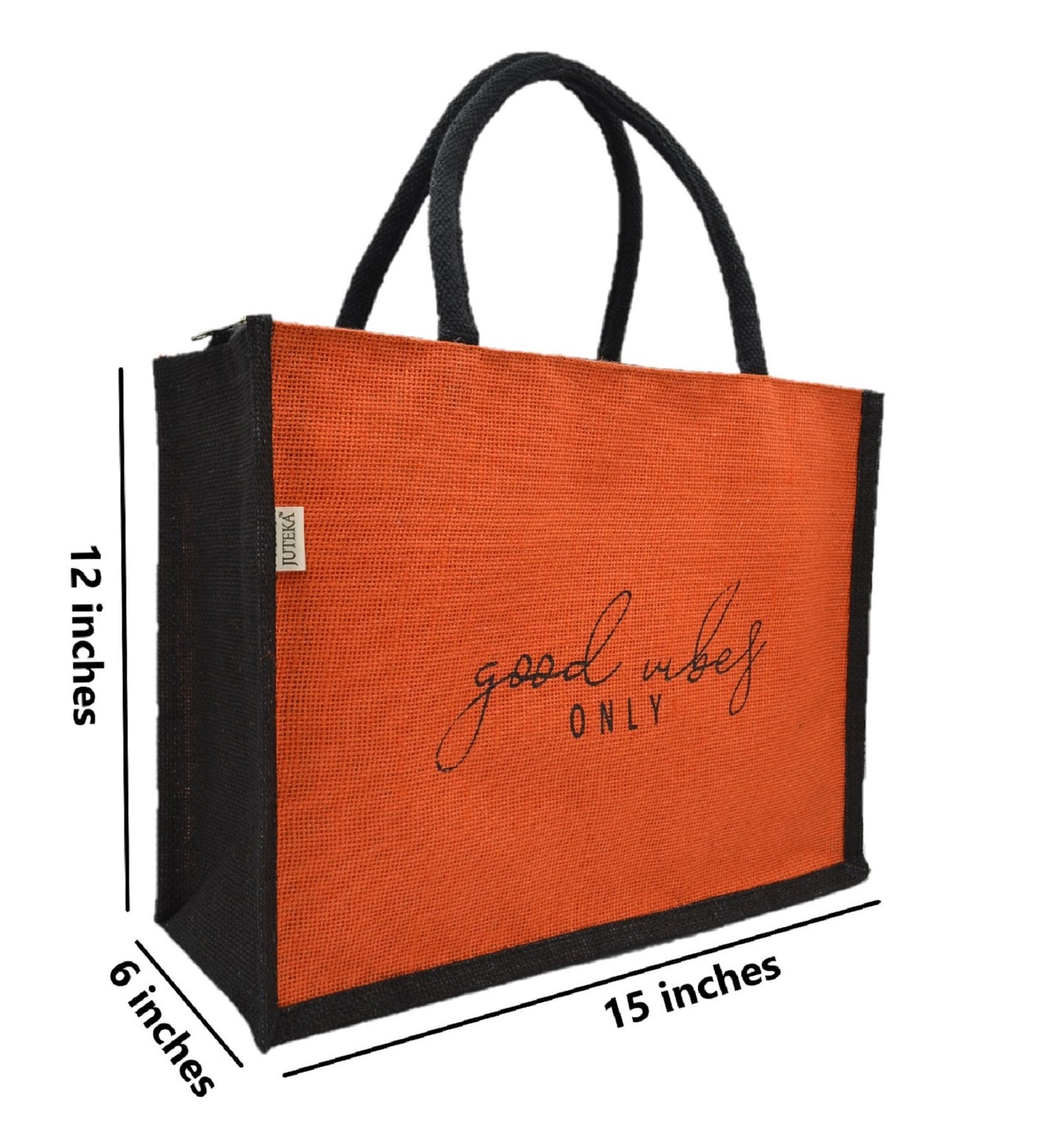"Good Vibes Only" Jute Tote Bag