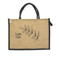 Jute Tote Bag with Stylish Leaf Print