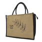 Jute Tote Bag with Stylish Leaf Print