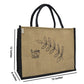 Jute Tote Bag with Stylish Leaf Print