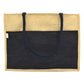 Vibrant Jute Tote Bag – Black & Natural Beige