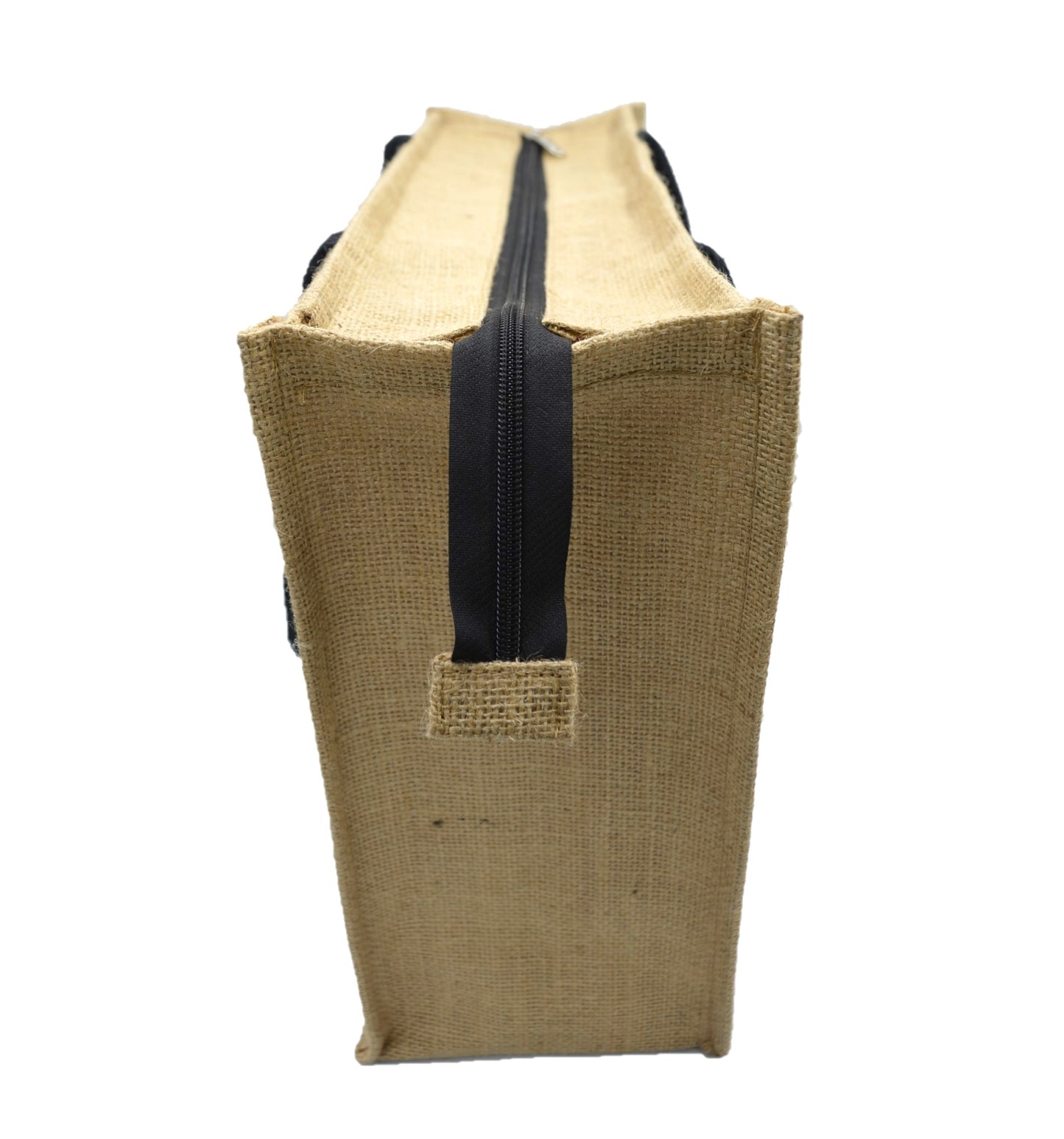 Jute Tote Bag – Front Pocket & Zipper
