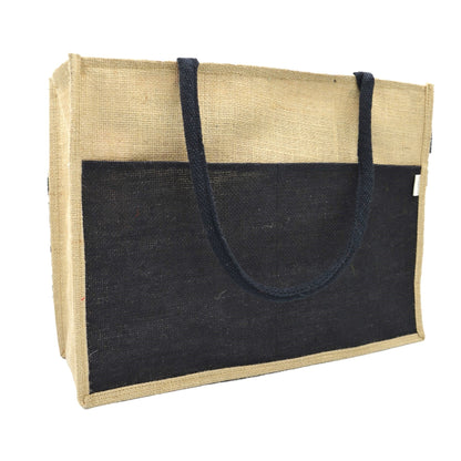 Jute Tote Bag – Front Pocket & Zipper