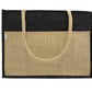 Vibrant Jute Tote Bag – Black & Natural Beige