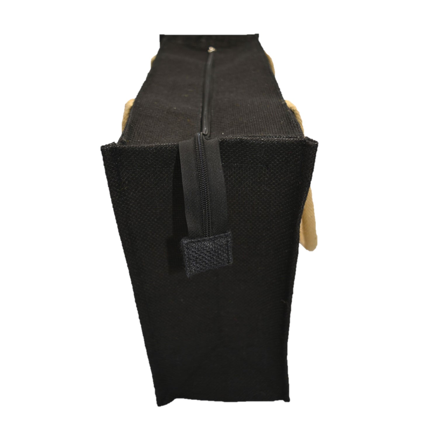Vibrant Jute Tote Bag – Black & Natural Beige
