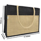 Vibrant Jute Tote Bag – Black & Natural Beige