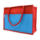 Vibrant Jute Tote Bag – Red & Blue