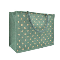 Jute Tote Bag (Gold Polka Dots)