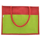 Vibrant Jute Tote Bag - Red & Green