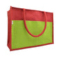 Vibrant Jute Tote Bag – Black & Natural Beige
