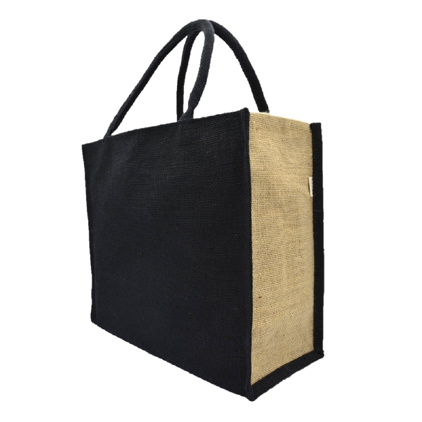 Classic Black Jute Tote Bag