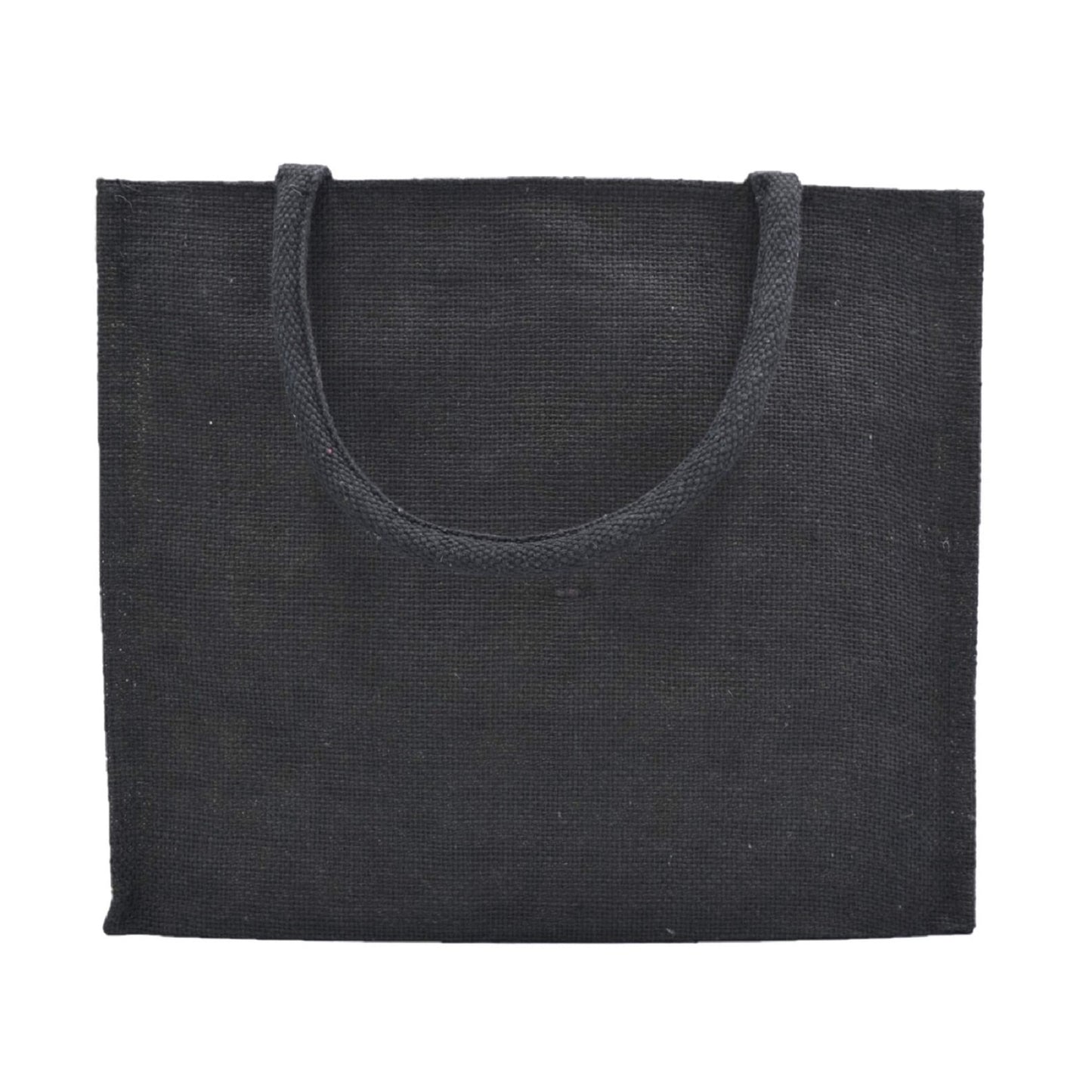 Classic Black Jute Tote Bag