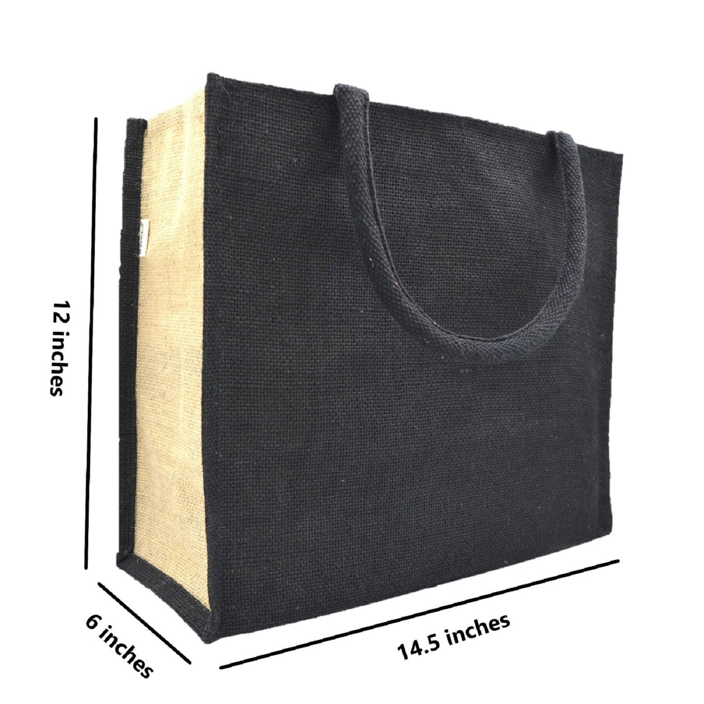 Classic Black Jute Tote Bag
