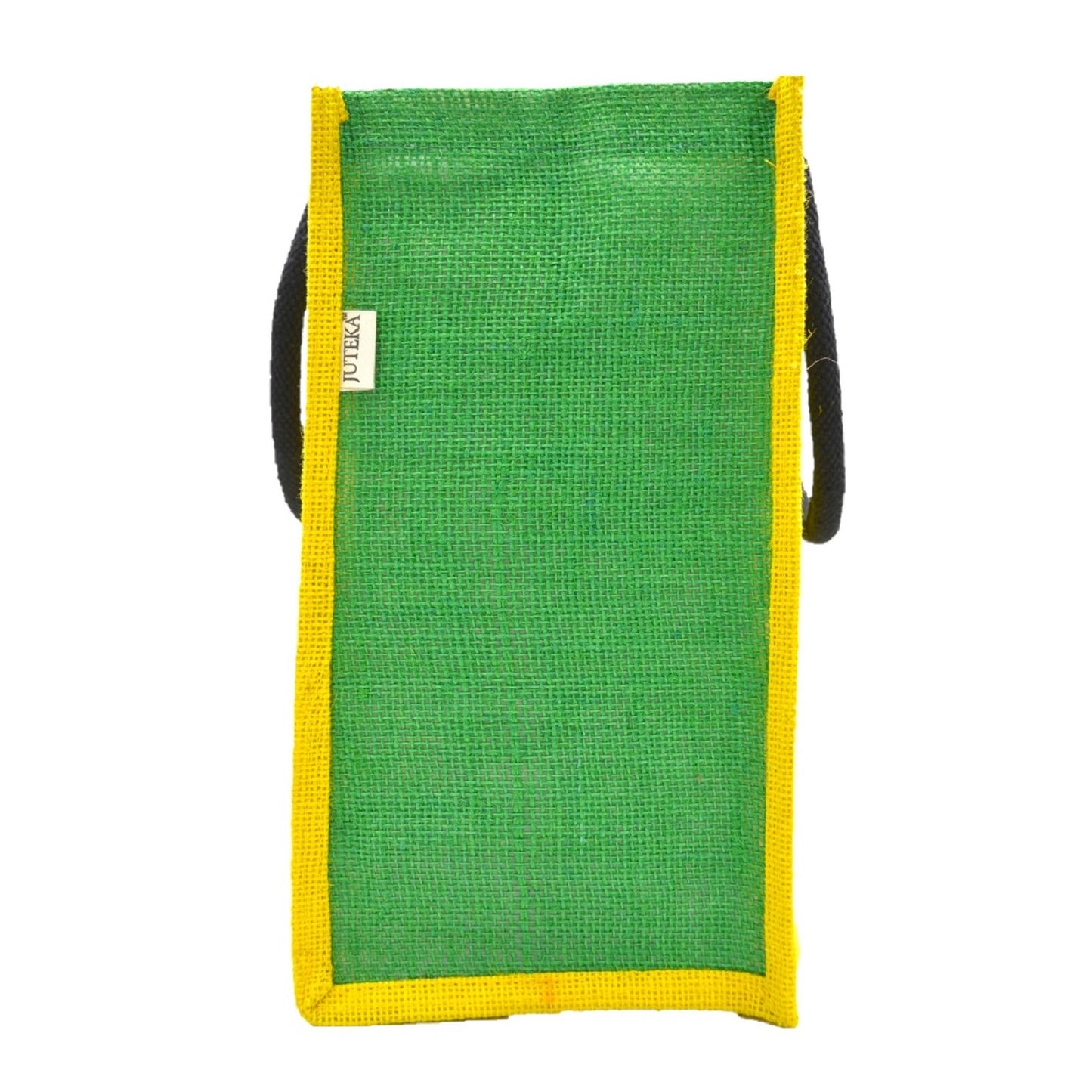 Dual-Tone Jute Tote Bag – Green & Yellow